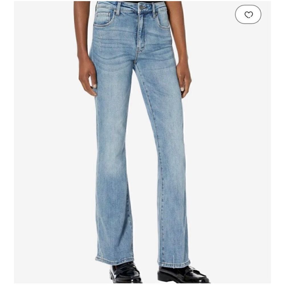 Kut from the Kloth Ana High Rise Fab Ab Flare Denim Jeans Light Wash Size 0